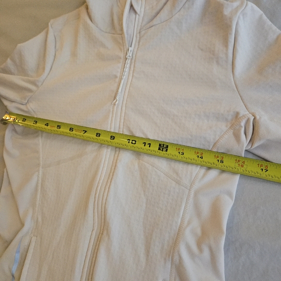 Fabletics Tech Knit Bone White Full Zip Hoodie - Picture 7 of 12